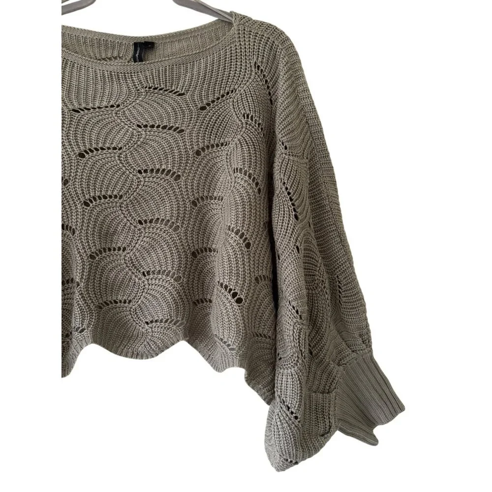 Anthropologie Moon Madison Green Scalloped Knit Flowy Sweater - Picture 12 of 13